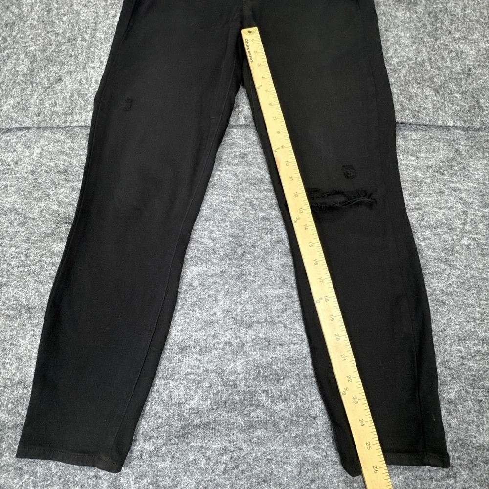 PAIGE Women's Verdugo Black Distressed Denim Crop Ankle Jeans‎ Size 30 - Picture 2 of 5